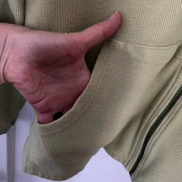 LL Bean Light Olive Waffle Knit Hoodie Size XS fits like L-- make an offer! - Picture 5 of 7